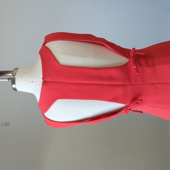 YL by Yair Vintage Sheath Cut out Bow Dress Red 6 retro mod preppy 90s 2000s - Picture 6 of 12